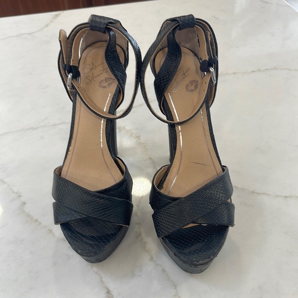 Colin Stuart Faux Snakeskin Platform Sanfals - Picture 1 of 6